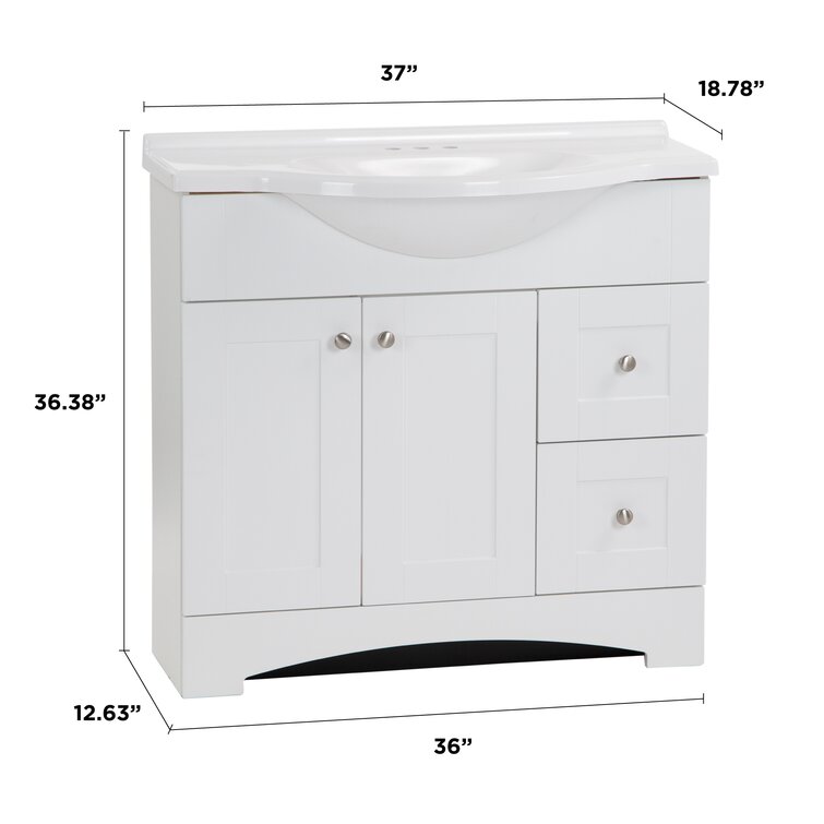 Antowan 37'' Single Bathroom Vanity with Cultured Marble Top